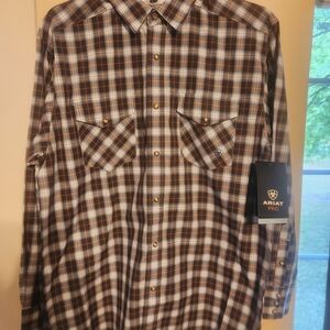 Ariat Men's Brown Plaid Shirt
